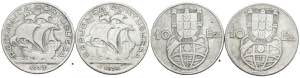 PORTUGAL. Set of 2 coins of 10 silver ... 