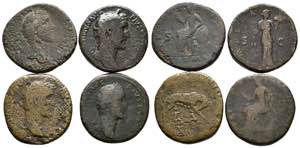 ROMAN EMPIRE. Set of 4 Sestercios minted by ... 
