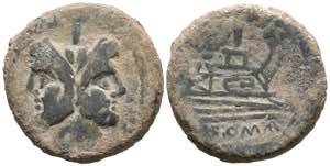 ANONYMOUS. As. (Ae. 28.79g / 33mm). 211 BC ... 
