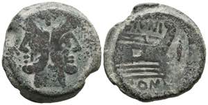 GENS JUNE. As. (Ae. 20.53g / 26mm). 149 BC ... 