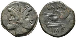 POMPEY, The Great. As. (Ae. 13.29g / 31mm). ... 
