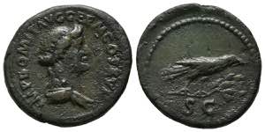 DOMITIAN. Semis (Ae. 3.63g / 19mm). 90-91 AD ... 
