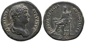 ADRIANO. As. (Ae. 11,23g/26mm). 124-128 d.C. ... 