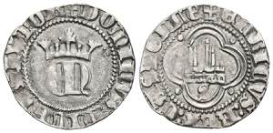 HENRY II (1368-1379). 1/2 Real (Ar. 1.45g / ... 