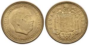 SPANISH STATE (1939-1975). 1 peseta. (AlAe. ... 