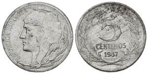 II REPUBLIC (1931-1939). 5 Cents. (Fe. 4.11g ... 
