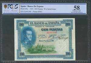 100 pesetas. July 1, 1928. Without series. ... 