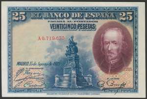 25 Pesetas. August 15, 1928. Series A and ... 