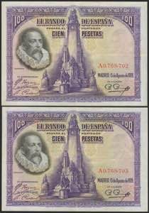 100 pesetas. August 15, 1928. Correlative ... 