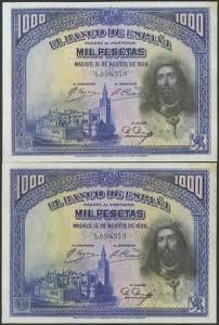 1000 Pesetas. August 15, 1928. Correlative ... 