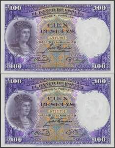 100 pesetas. April 25, 1931. Correlative ... 