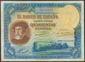 500 pesetas. January 7, 1935. Without ... 