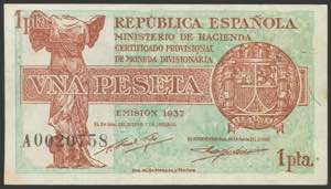 1 peseta. 1937. Series B. (Edifil 2017: ... 