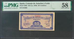 50 Céntimos. 1937. Asturias y León. Sin ... 