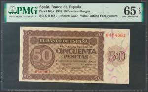 50 Pesetas. November 21, 1936. Series G. ... 
