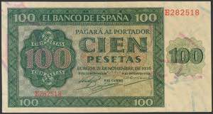 100 pesetas. November 21, 1938. Series E. ... 