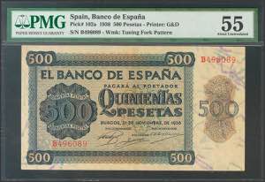 500 pesetas. November 21, 1936. ... 