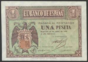1 peseta. April 30, 1938. Series N, last ... 