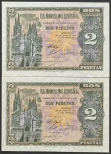 2 Pesetas. 30 de Abril de 1938. Pareja ... 