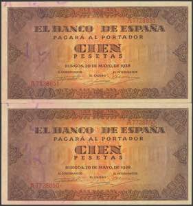 100 pesetas. May 20, 1938. Correlative ... 