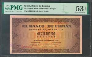 100 pesetas. May 20, 1938. Series D. (Edifil ... 
