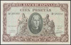 100 pesetas. January 9, 1940. Series A. ... 