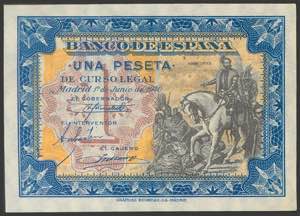 1 peseta. June 1, 1940. Series B. (Edifil ... 