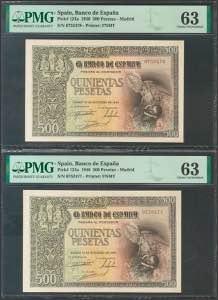 500 pesetas. October 21, 1940. Correlative ... 