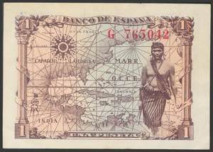 1 peseta. June 15, 1945. Series G. ... 