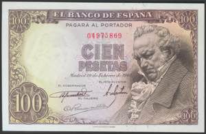 100 pesetas. February 16, 1946. Without ... 
