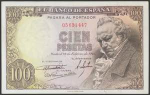 100 pesetas. February 19, 1946. Without ... 