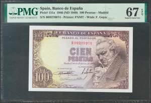 100 pesetas. February 19, 1946. Series B. ... 