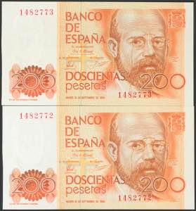 200 pesetas. September 18, 1980. Correlative ... 
