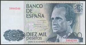 10000 Pesetas. September 24, 1985. Without ... 