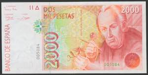 2000 pesetas. April 24, 1992. No series and ... 