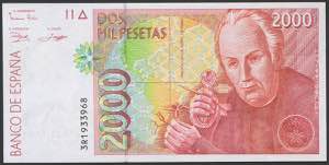 2000 pesetas. April 24, 1992. Series 3R. ... 