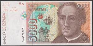 5000 pesetas. October 12, 1992. Series 3N. ... 