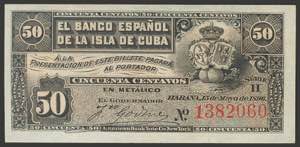 SPANISH BANK OF THE ISLAND OF CUBA. 50 ... 