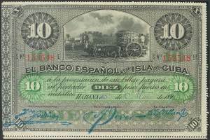 BANCO ESPAÑOL DE LA ISLA DE CUBA. 10 Pesos. ... 