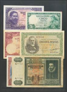 Set of 16 Bank of Spain notes of ... 