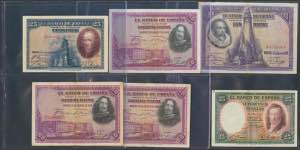 Set of 19 Bank of Spain notes of ... 