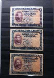 Set of 49 banknotes of the Bank of Spain of ... 