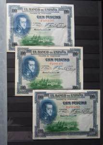 Set of 85 banknotes of the Bank of Spain of ... 