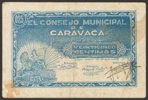 CARAVACA (MURCIA). 25 Céntimos. (1937ca). ... 