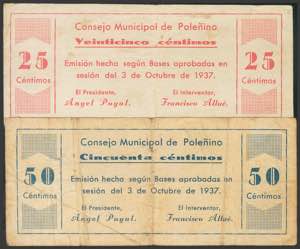 POLEÑINO (HUESCA). 25 Céntimos y 50 ... 