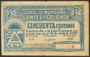 SAMPER DE CALANDA (TERUEL). 50 Céntimos. 24 ... 