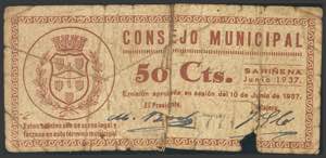 SARIÑENA (HUESCA). 50 Céntimos. 10 de ... 