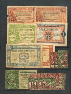 Set of Civil War banknotes from different ... 