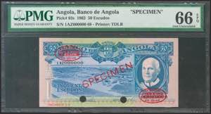 ANGOLA. 50 Escudos. 1962. Specimen. (Pick: ... 