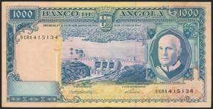 ANGOLA. 1000 Escudos. 1962. Bank of Angola. ... 